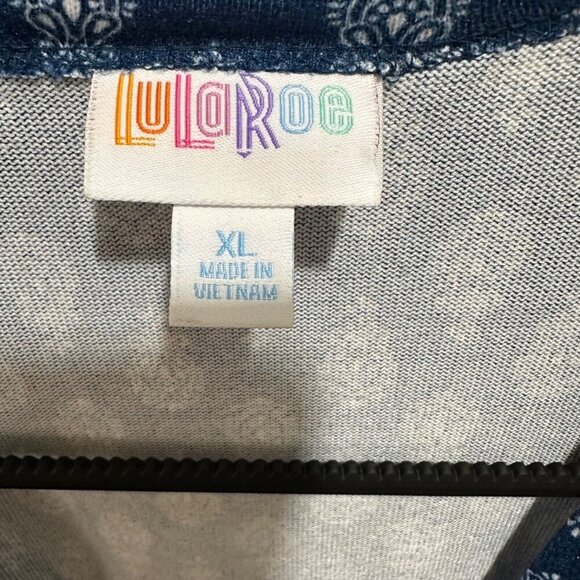 Lularoe CAROLINE Womens Size XL Blue Print Caroline Cozy Cardigan Sweater - NWT - Picture 9 of 10